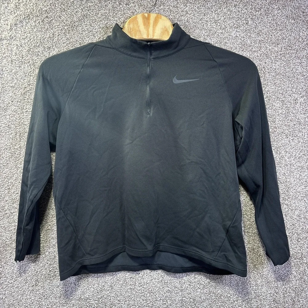 Nike Pullover Mens XL Black‎ 1/4 Zip Long Sleeve Running Training Athletic Shirt